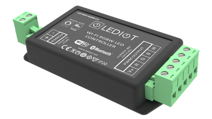 Lediot RGBW WiFi Bluetooth LED kontrol cihazı bağlantı terminalleri